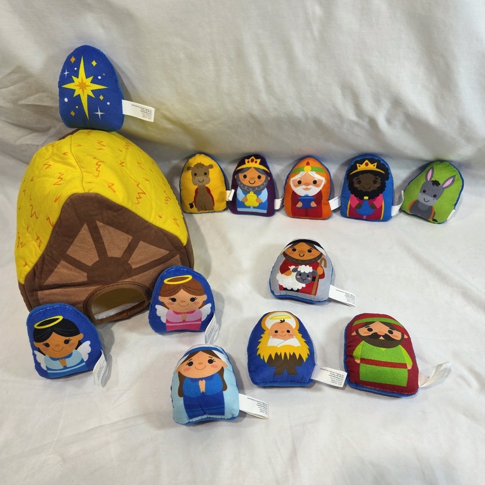 Peekaboo Plush Nativity Oriental Trading 13 pc Childrens Christmas Story Stable